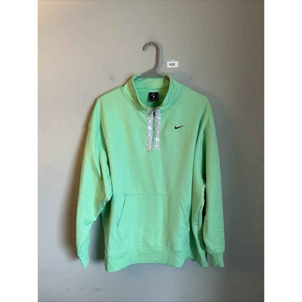 Nike Therma Half Zip Graphic Training Crew CU5710 Mint Green Women's L